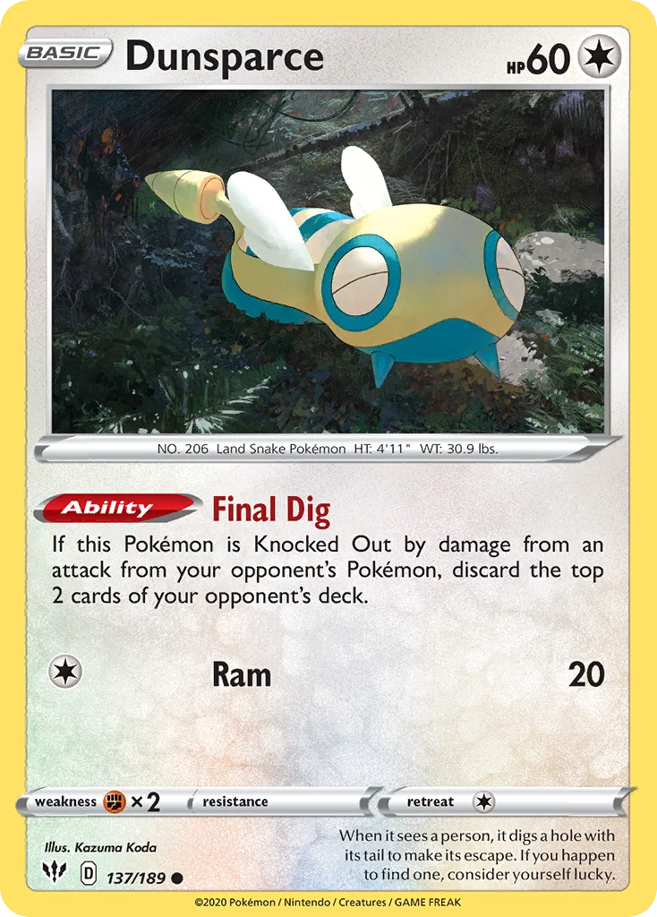 Dunsparce 137 Darkness Ablaze