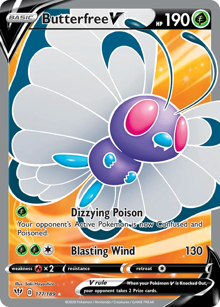 Butterfree V (Full Art) 177 Darkness Ablaze