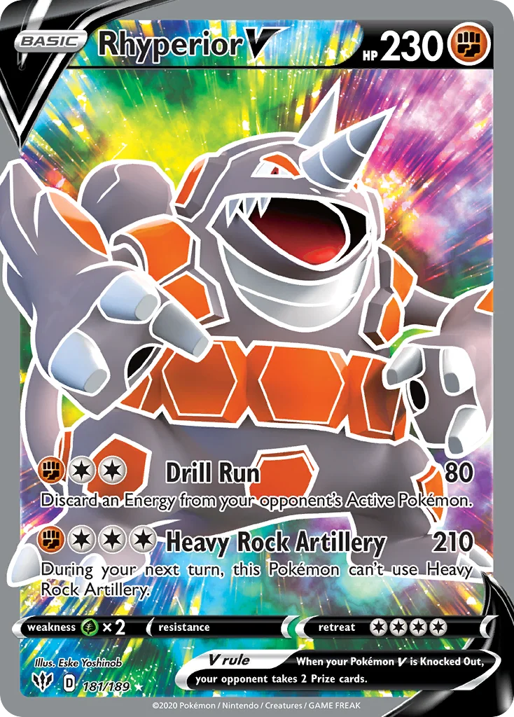 Rhyperior V (Full Art) 181 Darkness Ablaze
