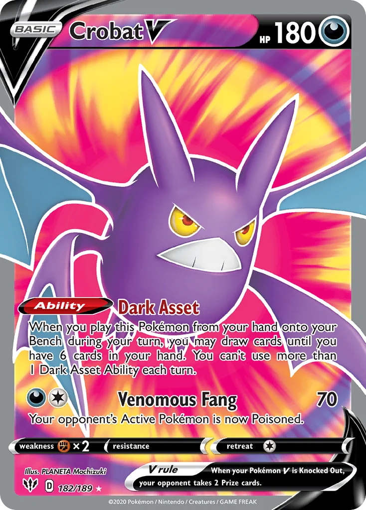 Crobat V (Full Art) 182 Darkness Ablaze