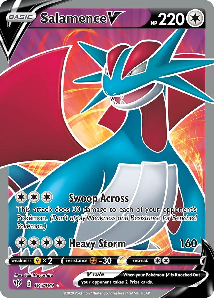 Salamence V (Full Art) 185 Darkness Ablaze