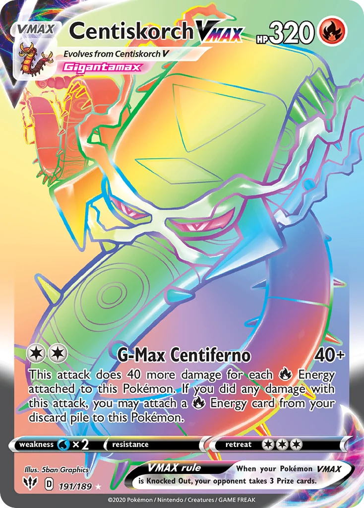 Centiskorch VMAX (Secret) 191 Darkness Ablaze