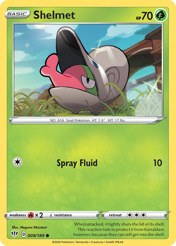 Shelmet 009 Darkness Ablaze Pokemon Card