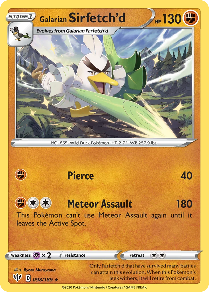 Galarian Sirfetch'd 098 Darkness Ablaze