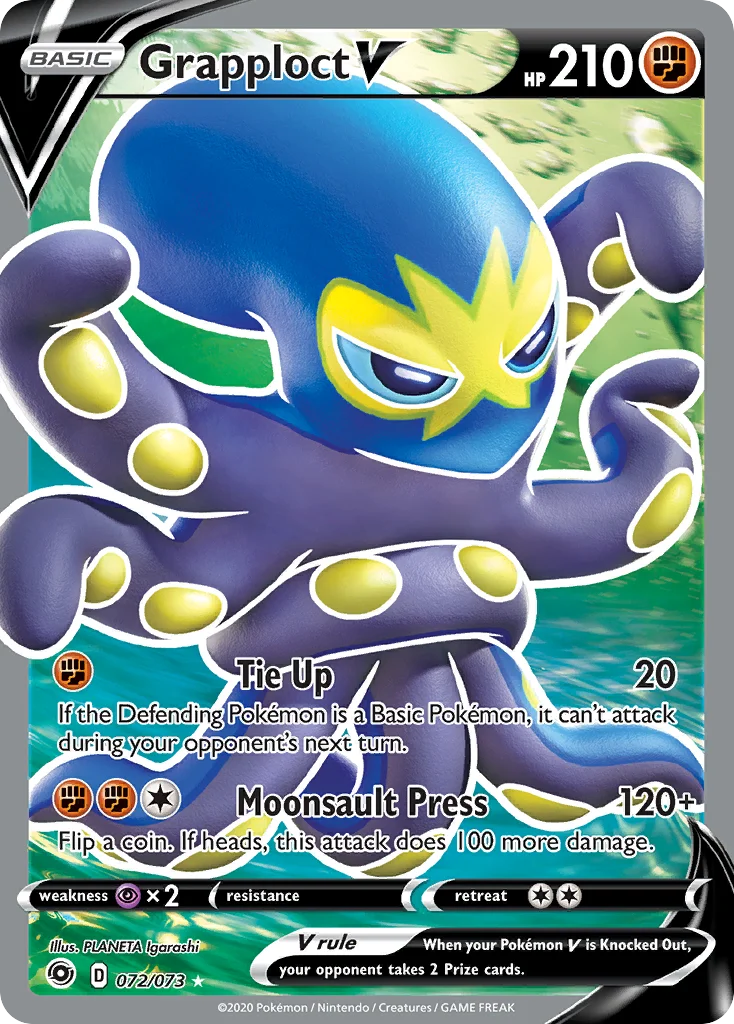 Grapploct V 072 Champion's Path Pokemon Card