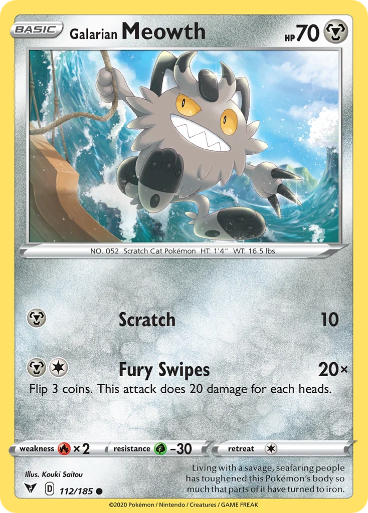 Galarian Meowth 112 Vivid Voltage