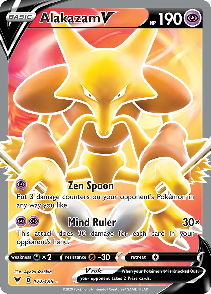 Alakazam V (Full Art) 172 Vivid Voltage