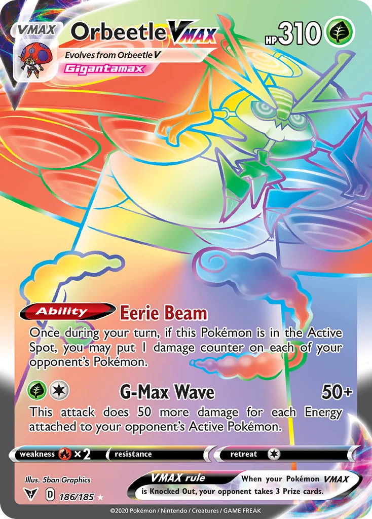 Orbeetle VMAX (Secret) 186 Vivid Voltage