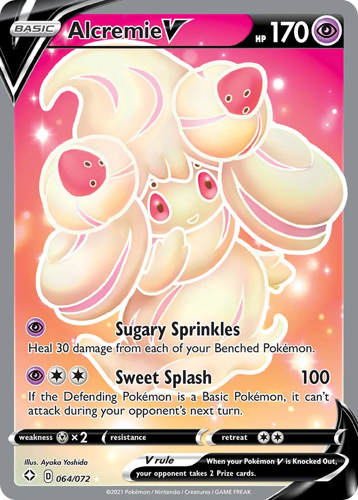Alcremie V 064 Shining Fates Pokemon Card