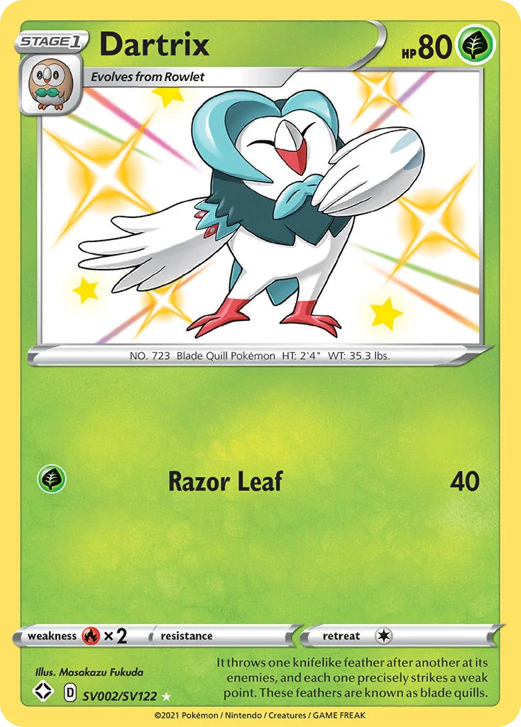 Dartrix SV002 Shining Fates Pokemon Card