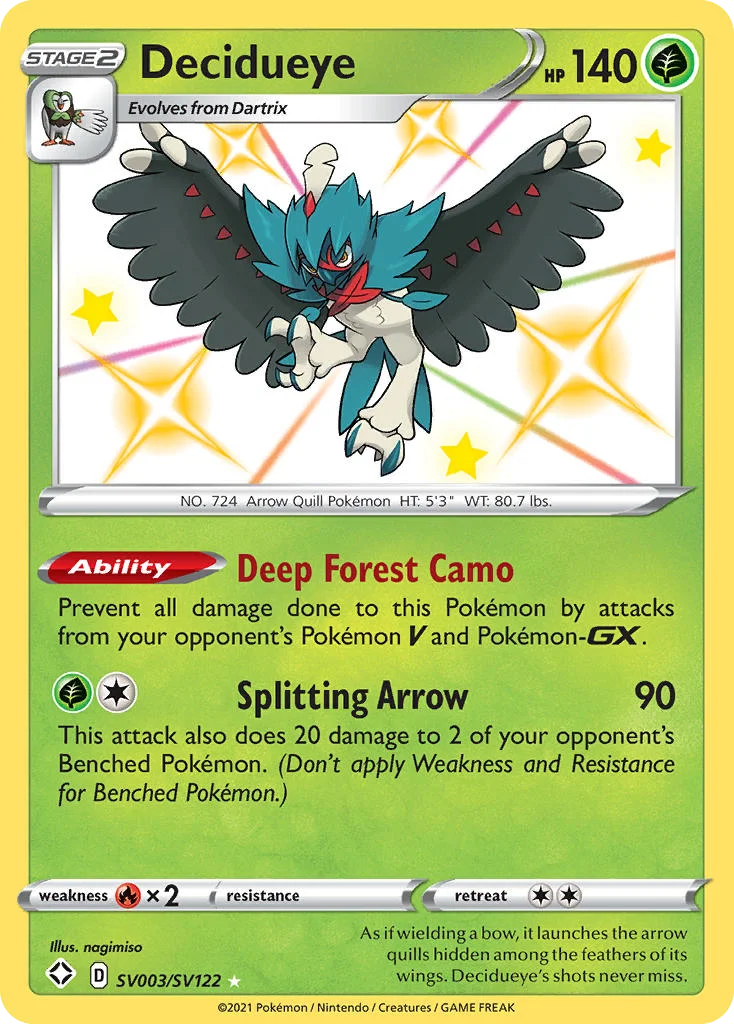 Decidueye SV003 Shining Fates Pokemon Card