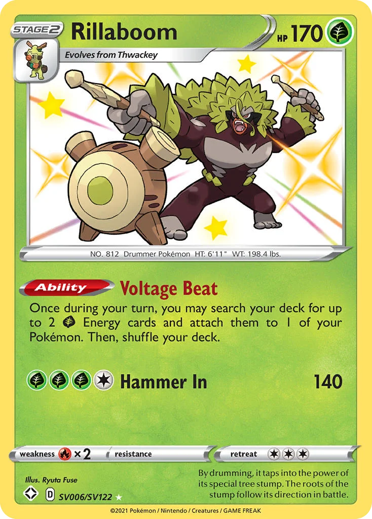 Rillaboom SV006 Shining Fates Pokemon Card