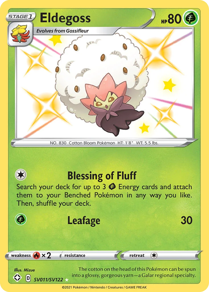 Eldegoss SV011 Shining Fates Pokemon Card