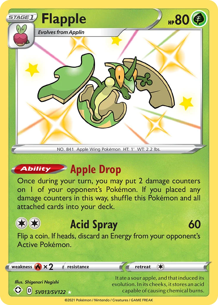 Flapple SV013 Shining Fates Pokemon Card