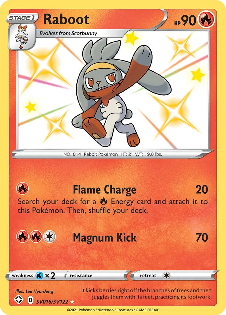 Raboot SV016 Shining Fates Pokemon Card