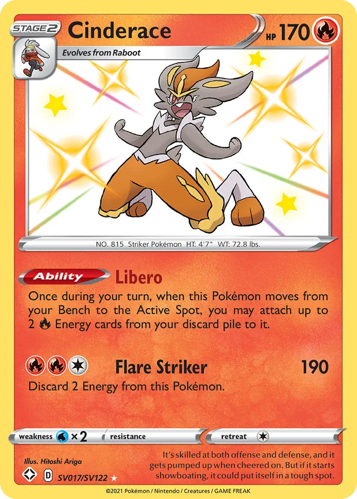 Cinderace SV017 Shining Fates Pokemon Card