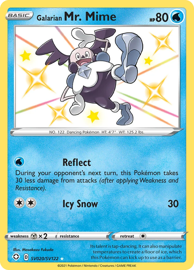 Galarian Mr. Mime SV020 Shining Fates Pokemon Card