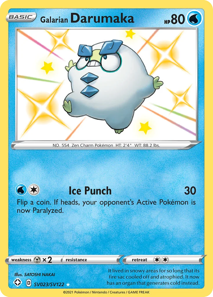 Galarian Darumaka SV023 Shining Fates Pokemon Card