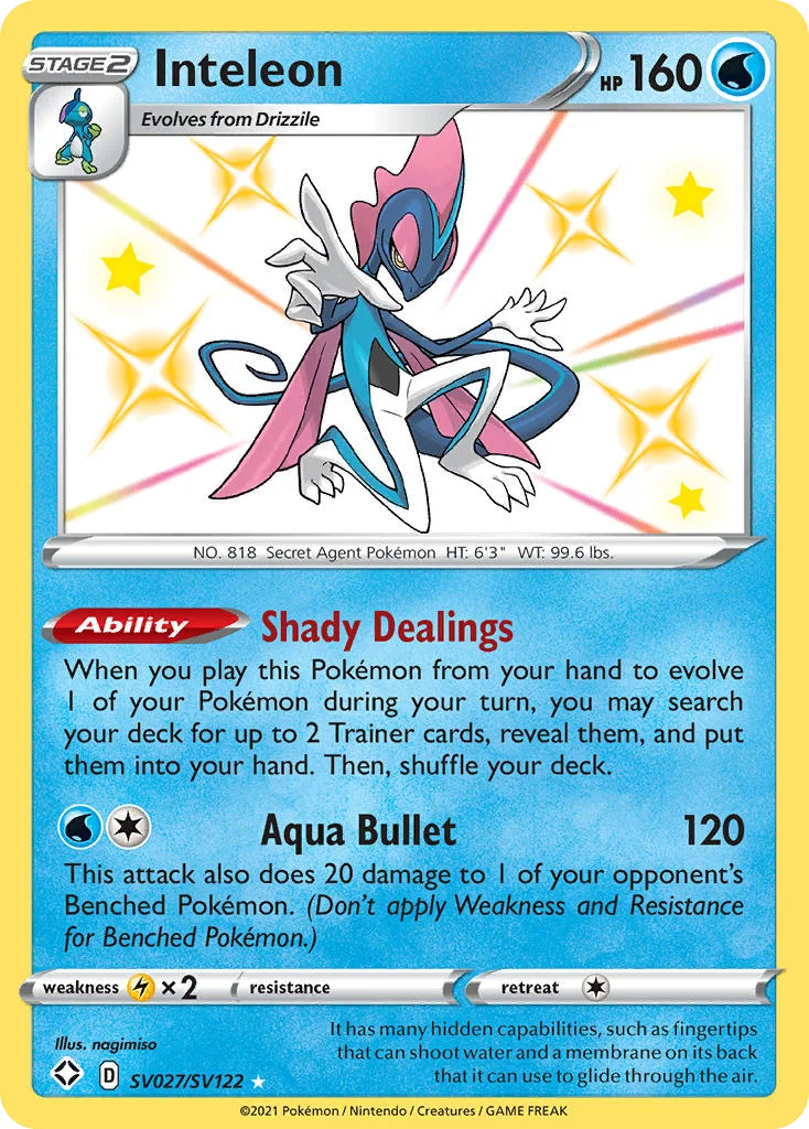 Inteleon SV027 Shining Fates Pokemon Card