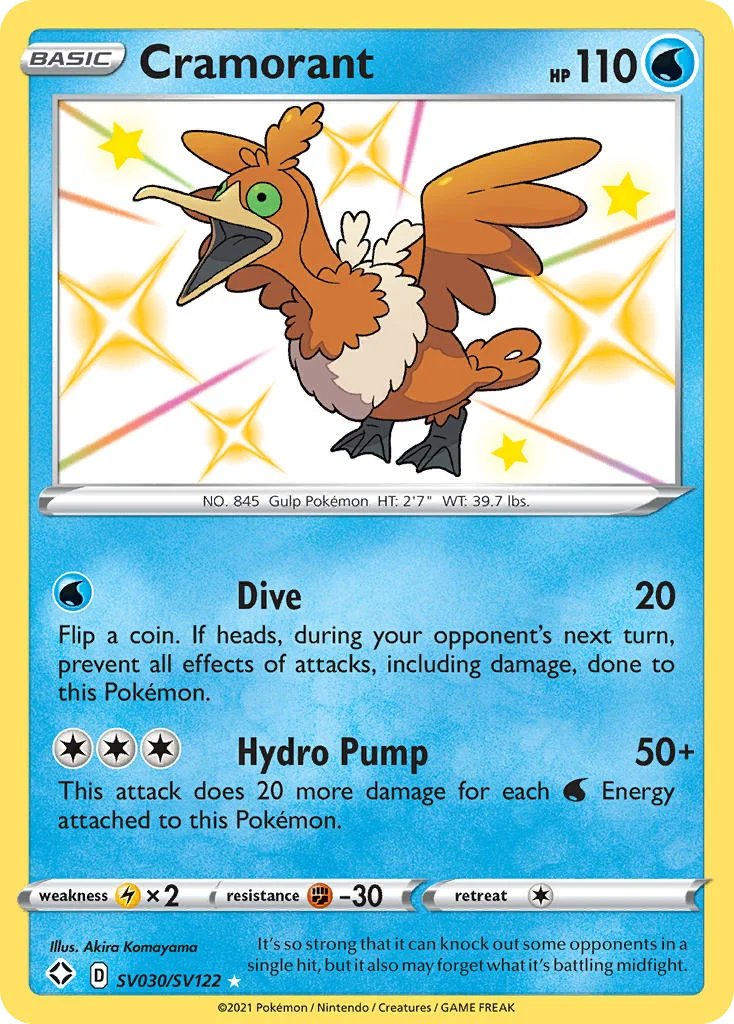 Cramorant SV030 Shining Fates Pokemon Card