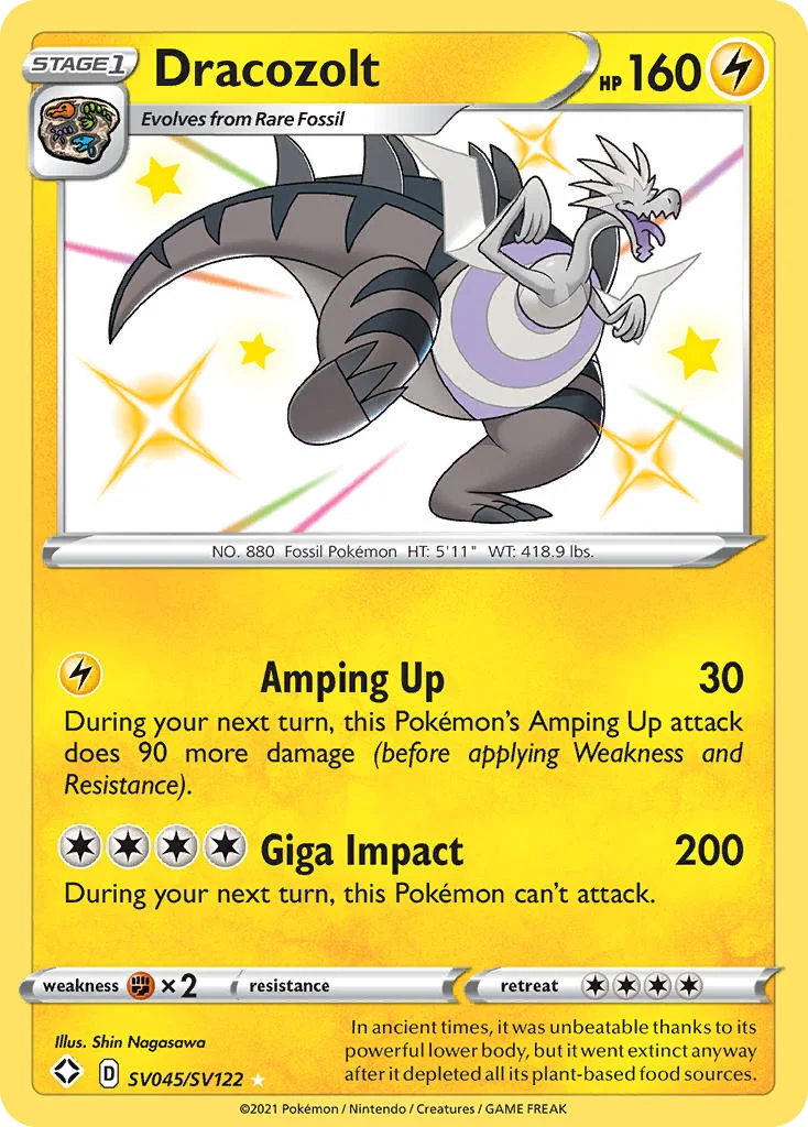 Dracozolt SV045 Shining Fates Pokemon Card