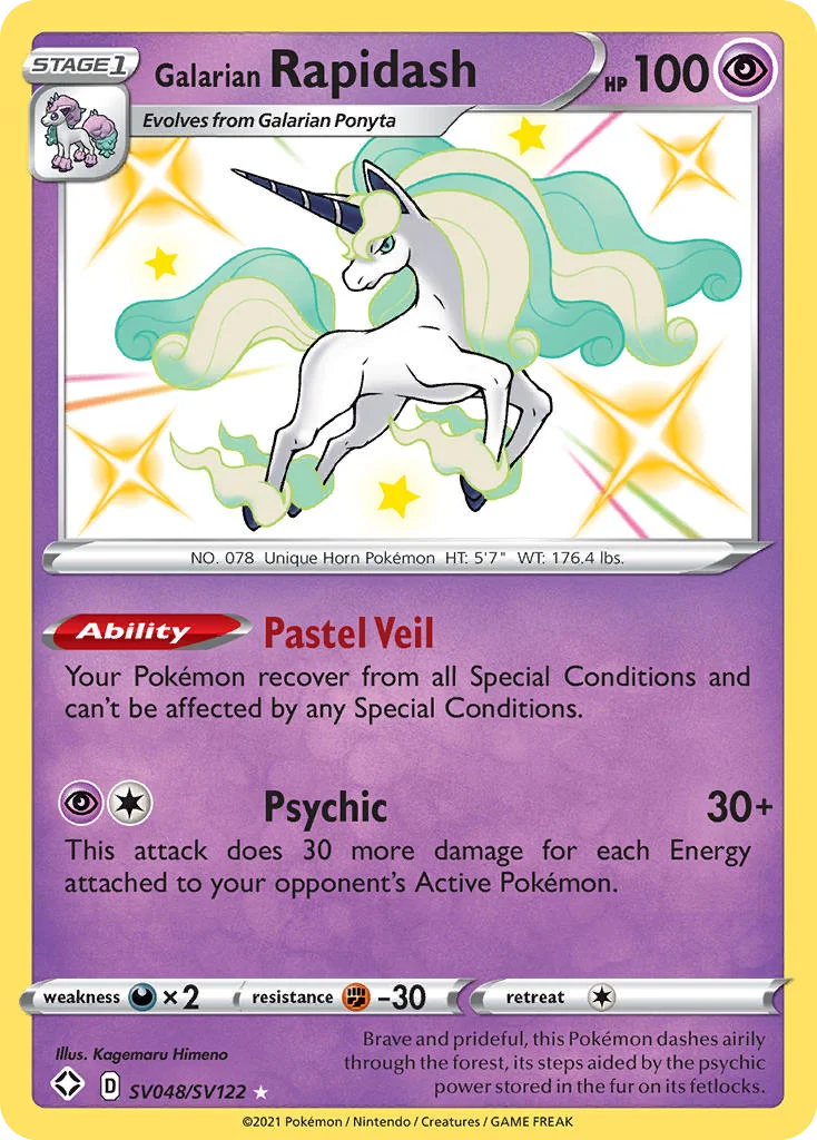 Galarian Rapidash SV048 Shining Fates Pokemon Card
