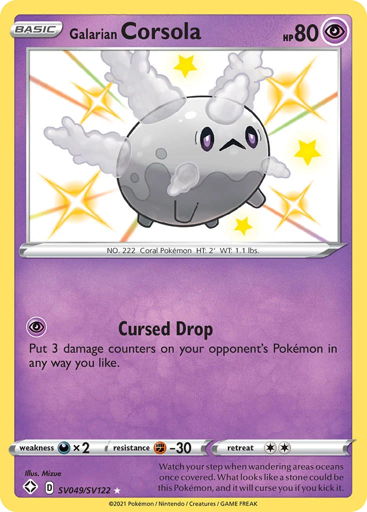 Galarian Corsola SV049 Shining Fates Pokemon Card