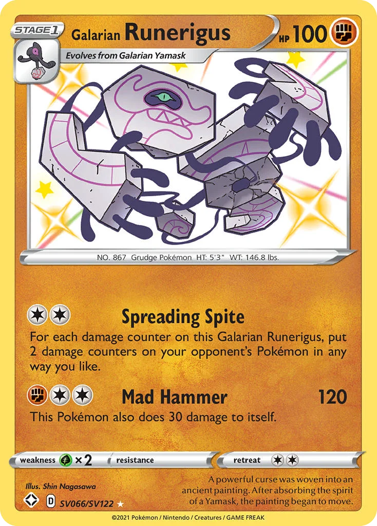 Galarian Runerigus SV066 Shining Fates Pokemon Card