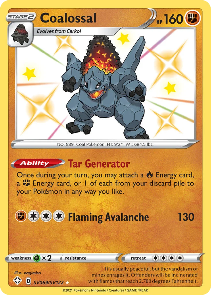Coalossal SV069 Shining Fates Pokemon Card