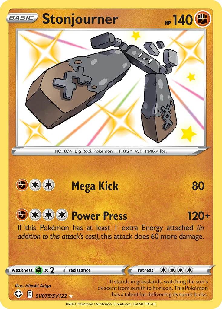Stonjourner SV075 Shining Fates Pokemon Card