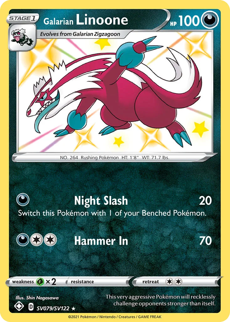 Galarian Linoone SV079 Shining Fates Pokemon Card