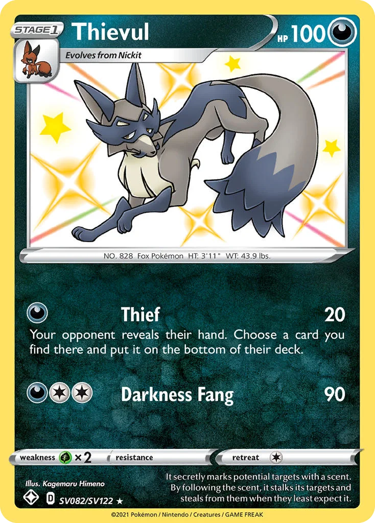 Thievul SV082 Shining Fates Pokemon Card