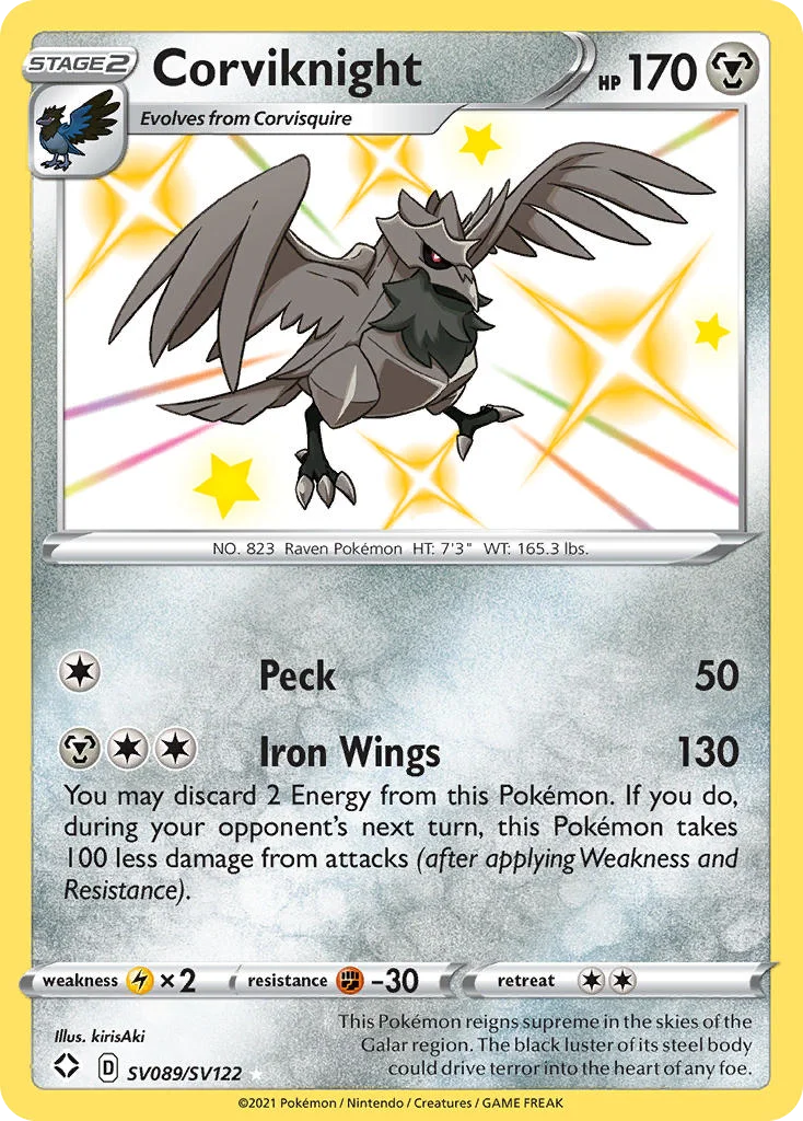 Corviknight SV089 Shining Fates Pokemon Card