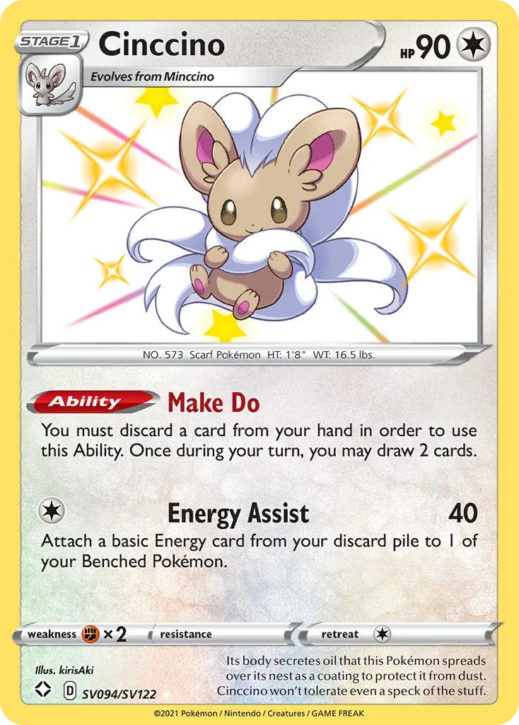 Cinccino SV094 Shining Fates Pokemon Card
