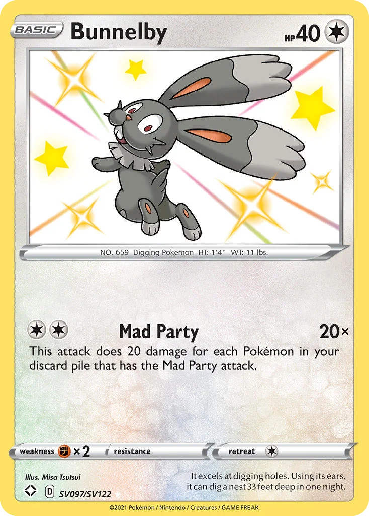 Bunnelby SV097 Shining Fates Pokemon Card