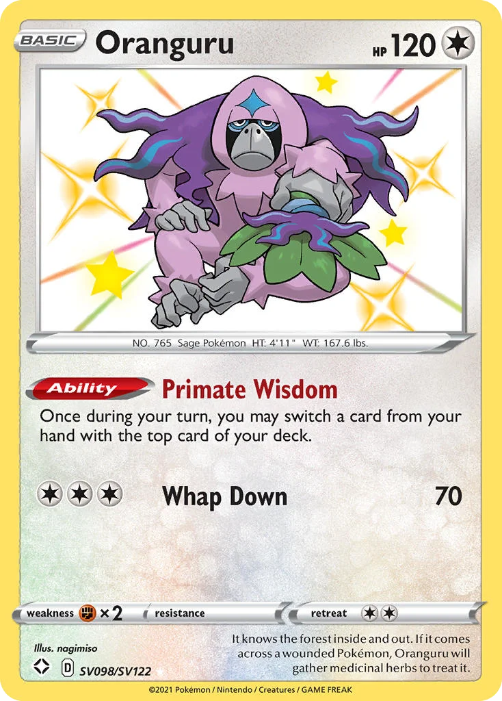 Oranguru SV098 Shining Fates Pokemon Card