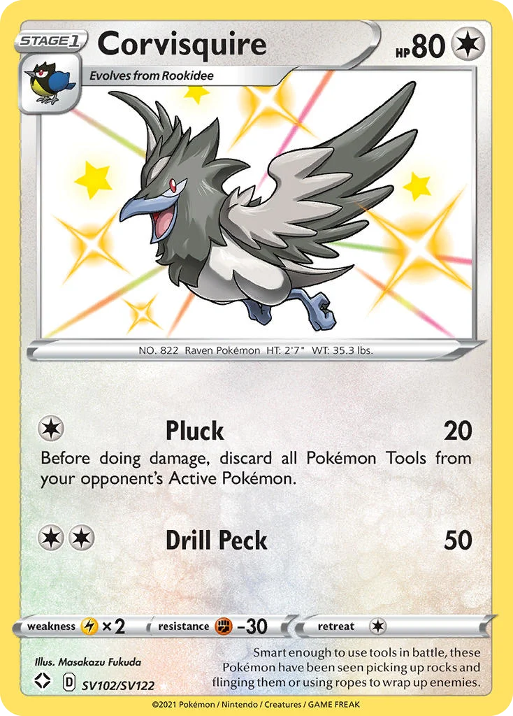 Corvisquire SV102 Shining Fates Pokemon Card