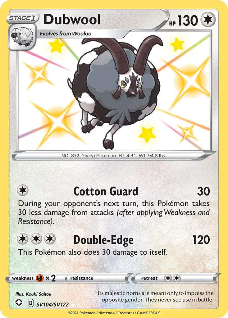 Dubwool SV104 Shining Fates Pokemon Card