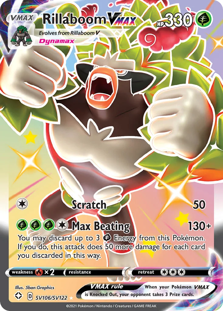 Rillaboom VMAX SV106 Shining Fates Pokemon Card