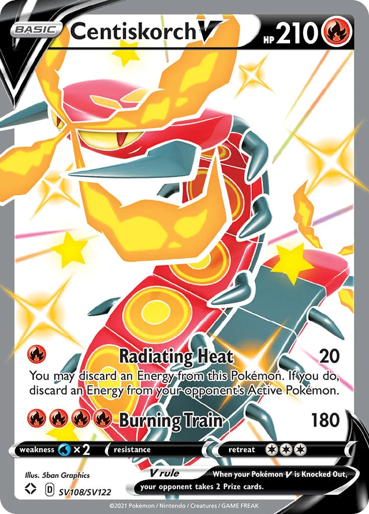 Centiskorch V SV108 Shining Fates Pokemon Card