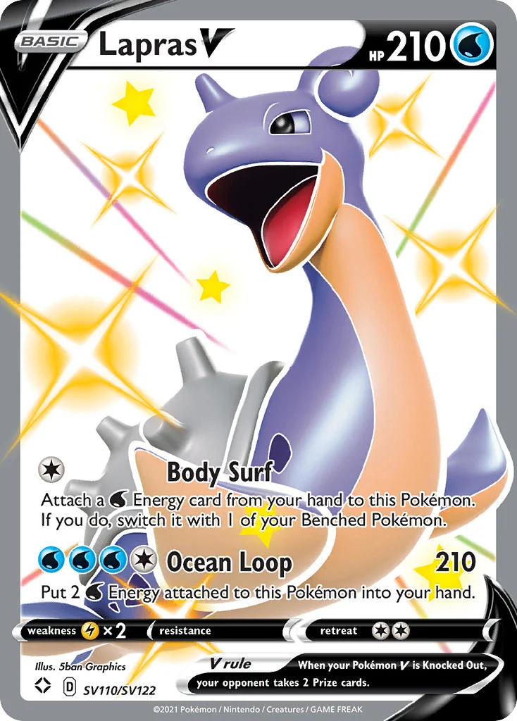 Lapras V SV110 Shining Fates Pokemon Card