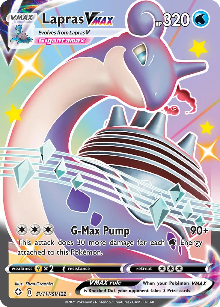 Lapras VMAX SV111 Shining Fates Pokemon Card