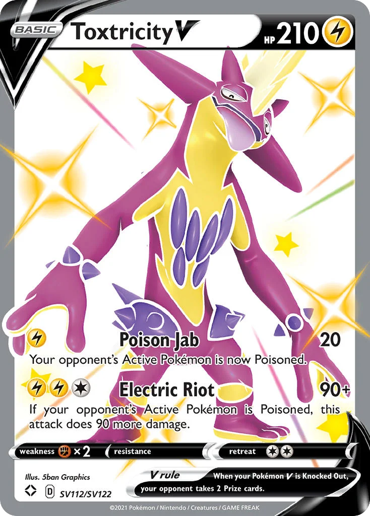 Toxtricity V SV112 Shining Fates Pokemon Card