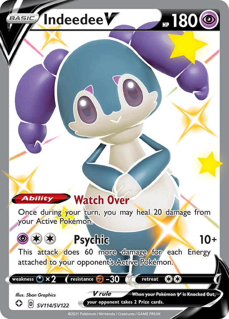 Indeedee V SV114 Shining Fates Pokemon Card