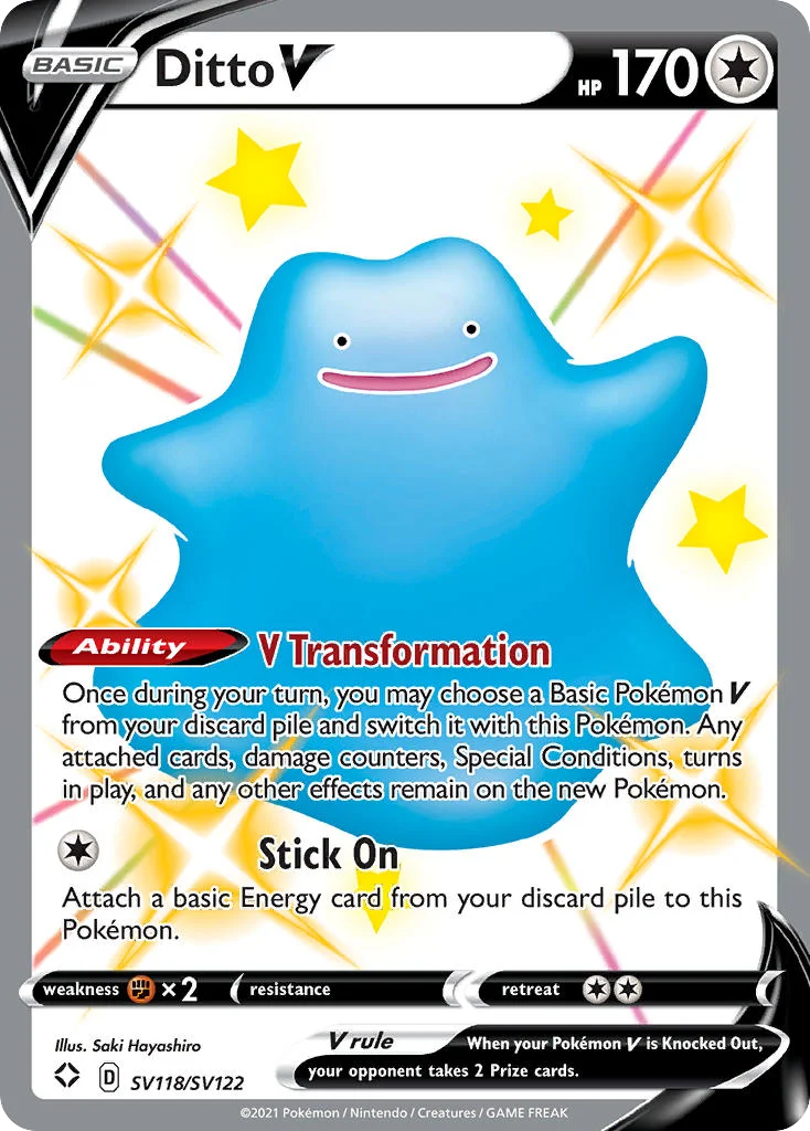 Ditto V SV118 Shining Fates Pokemon Card