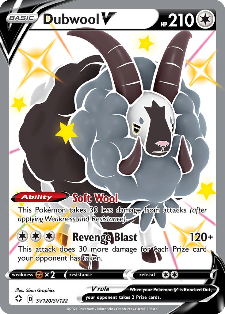 Dubwool V SV120 Shining Fates Pokemon Card