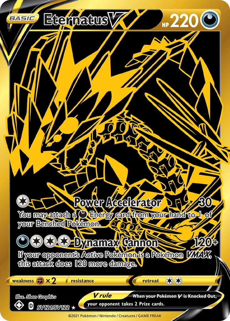 Eternatus V SV121 Shining Fates Pokemon Card