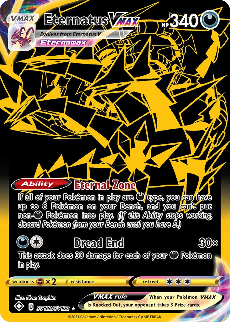 Eternatus VMAX SV122 Shining Fates Pokemon Card