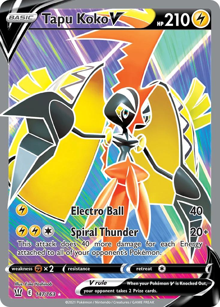 Tapu Koko V (Full Art) 147 Battle Styles