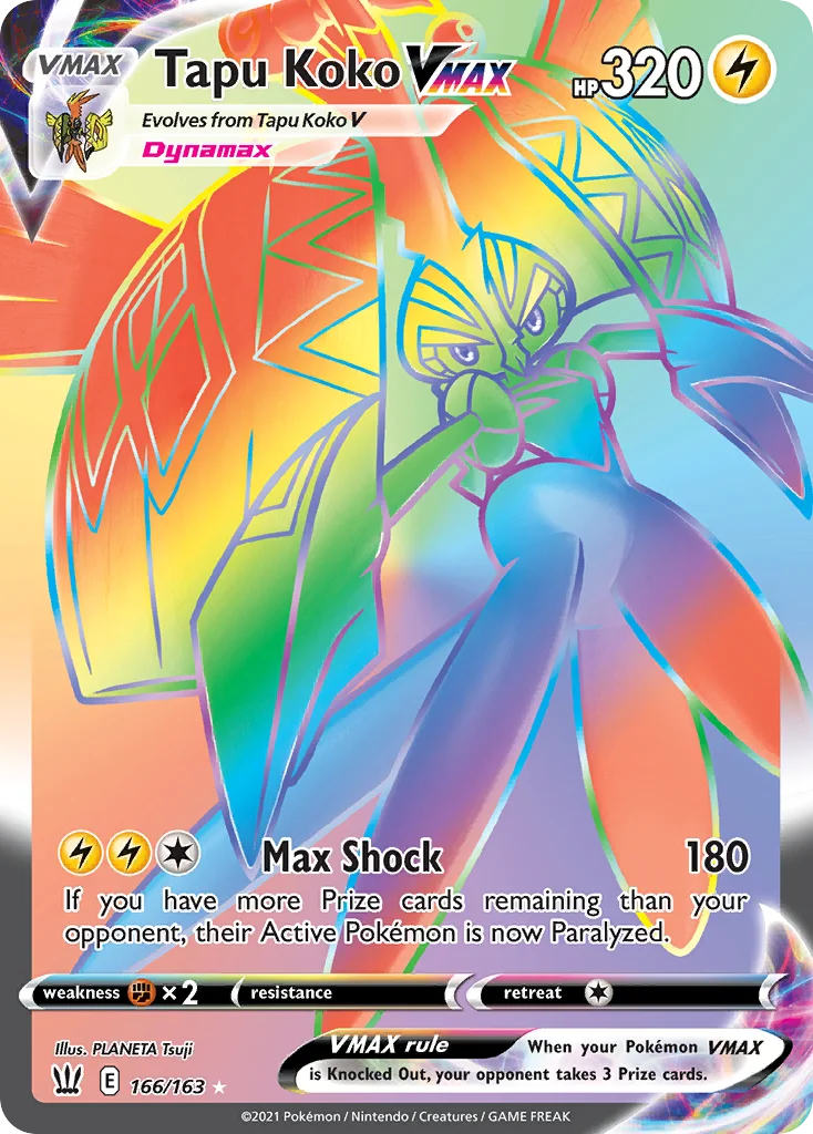 Tapu Koko VMAX (Secret) 166 Battle Styles